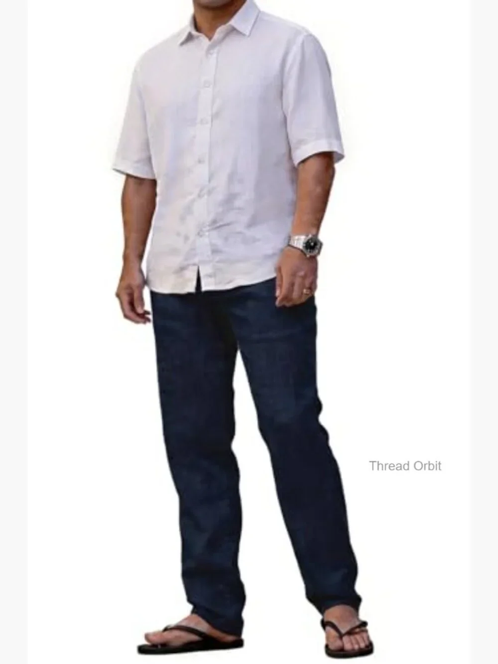 Casual Linen Blend Pants Elastic Waist Loose Fit Summer Beach Trousers_2